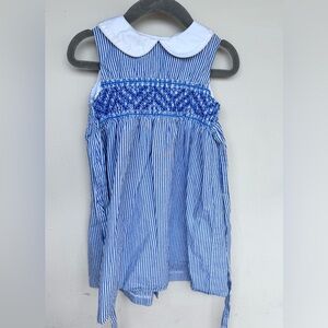 Smocked Peter Pan cotton dress